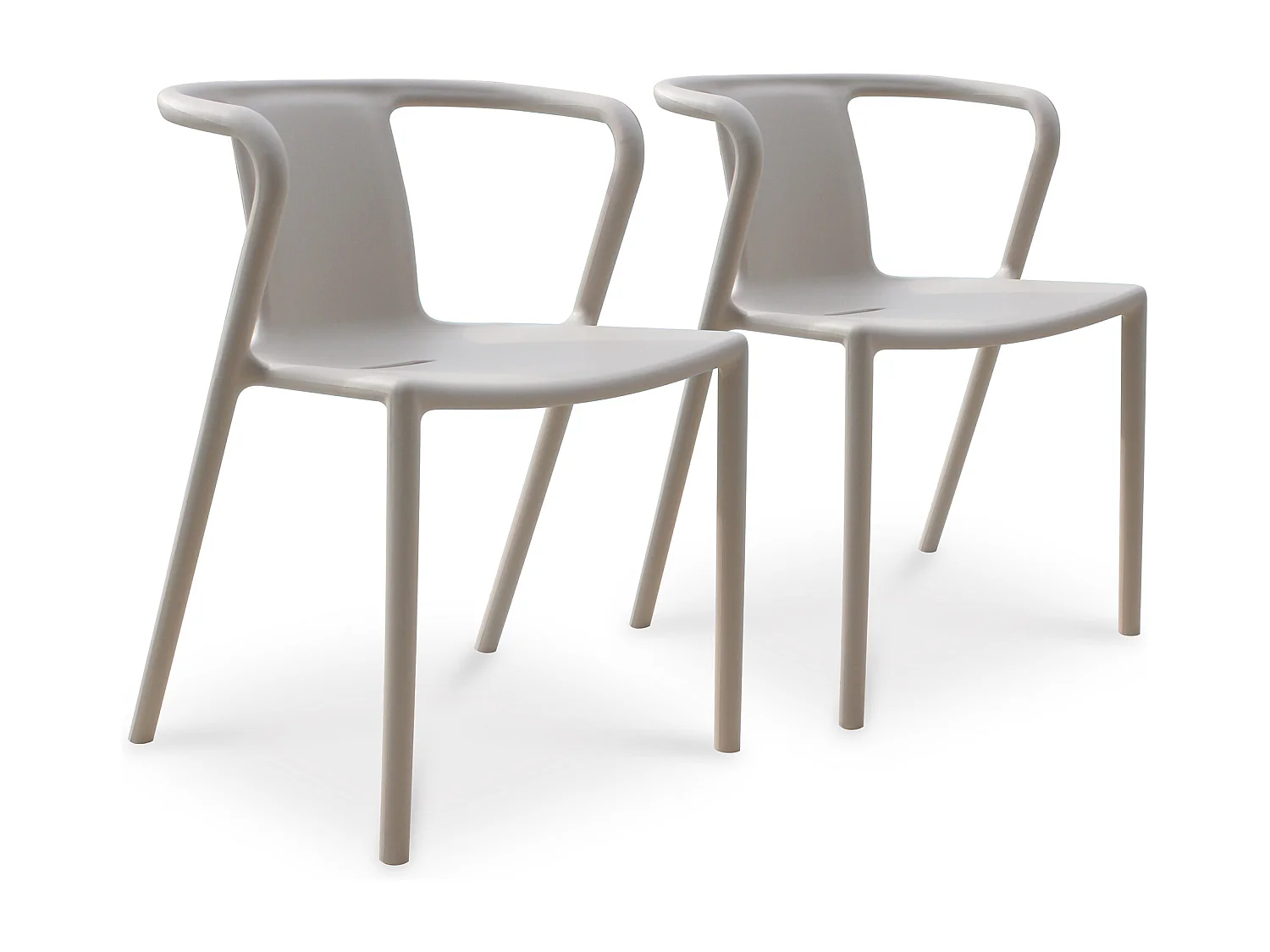 Conjunto de 2 sillones de jardín apilables de polipropileno