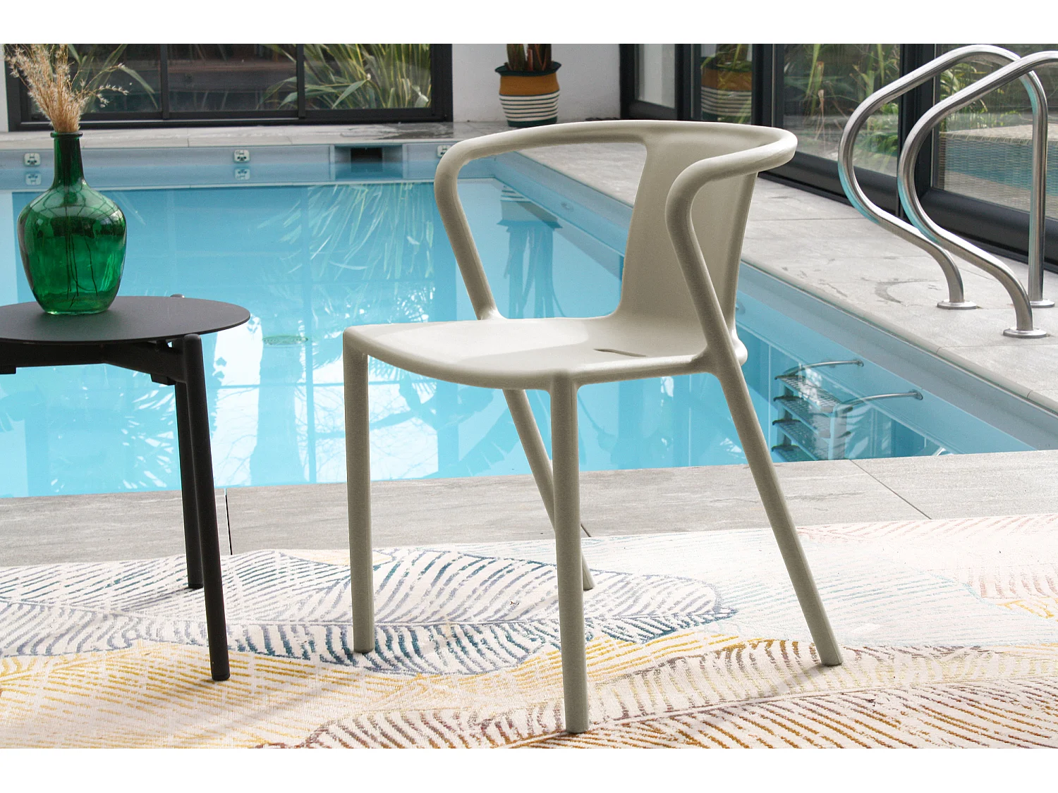 Conjunto de 2 sillones de jardín apilables de polipropileno