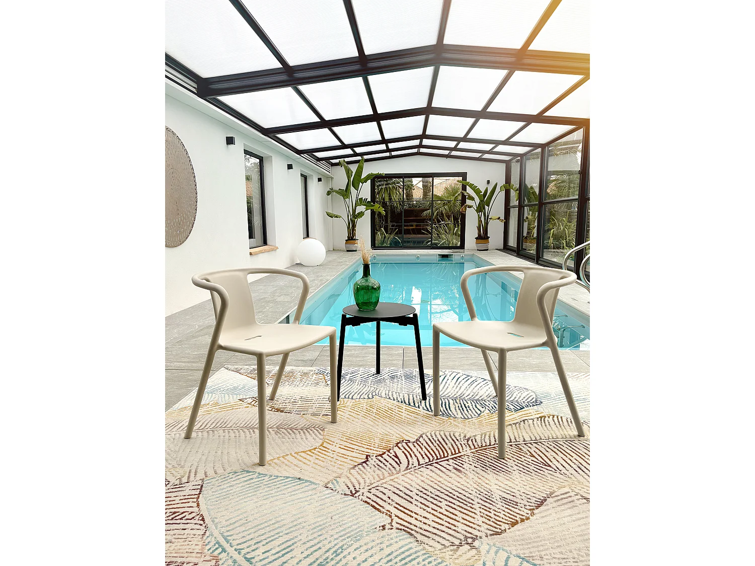 Lot de 2 Fauteuils de Jardin Empilables "Diego" 72cm Sable