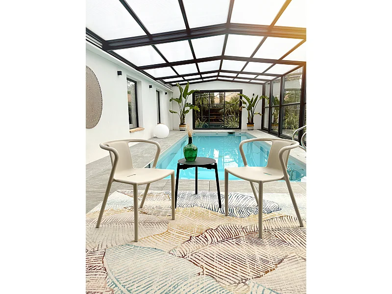 Lot de 2 Fauteuils de Jardin Empilables "Diego" 72cm Sable