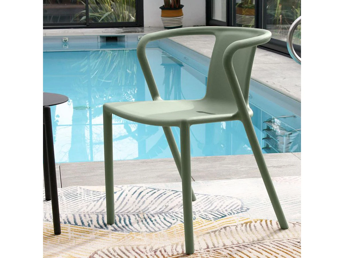 Lot de 2 Fauteuils de Jardin Empilables "Diego" 72cm Vert Olive