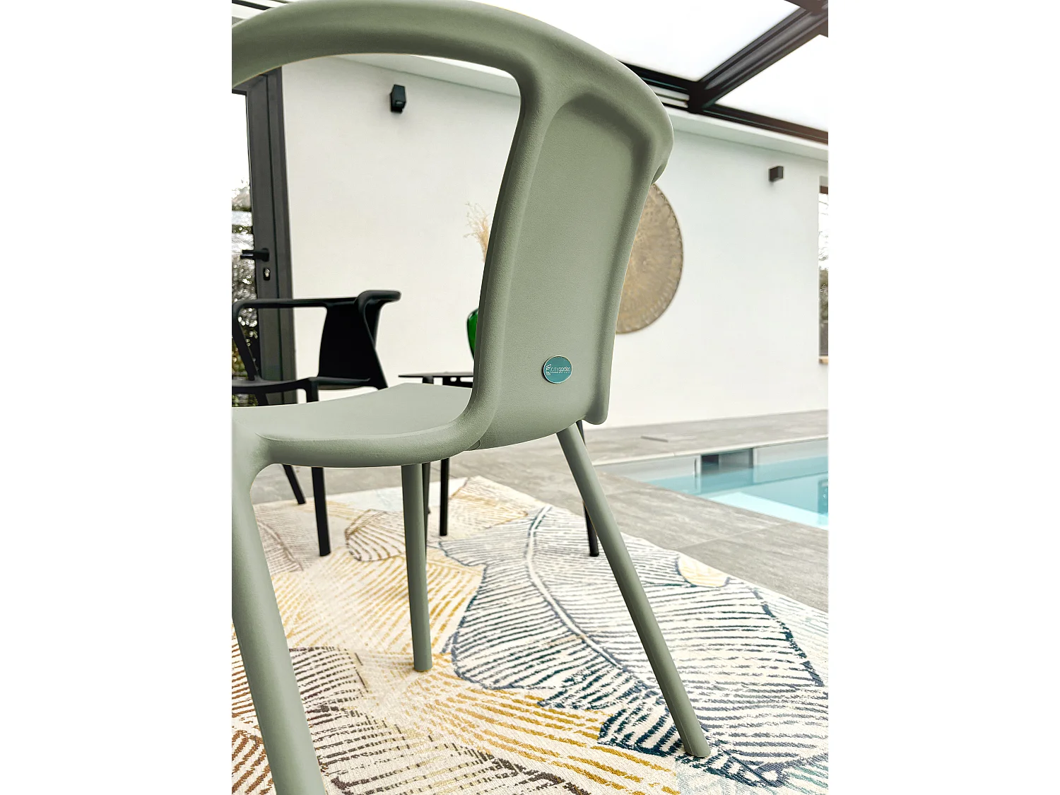 Conjunto de 2 sillones de jardín apilables polipropileno