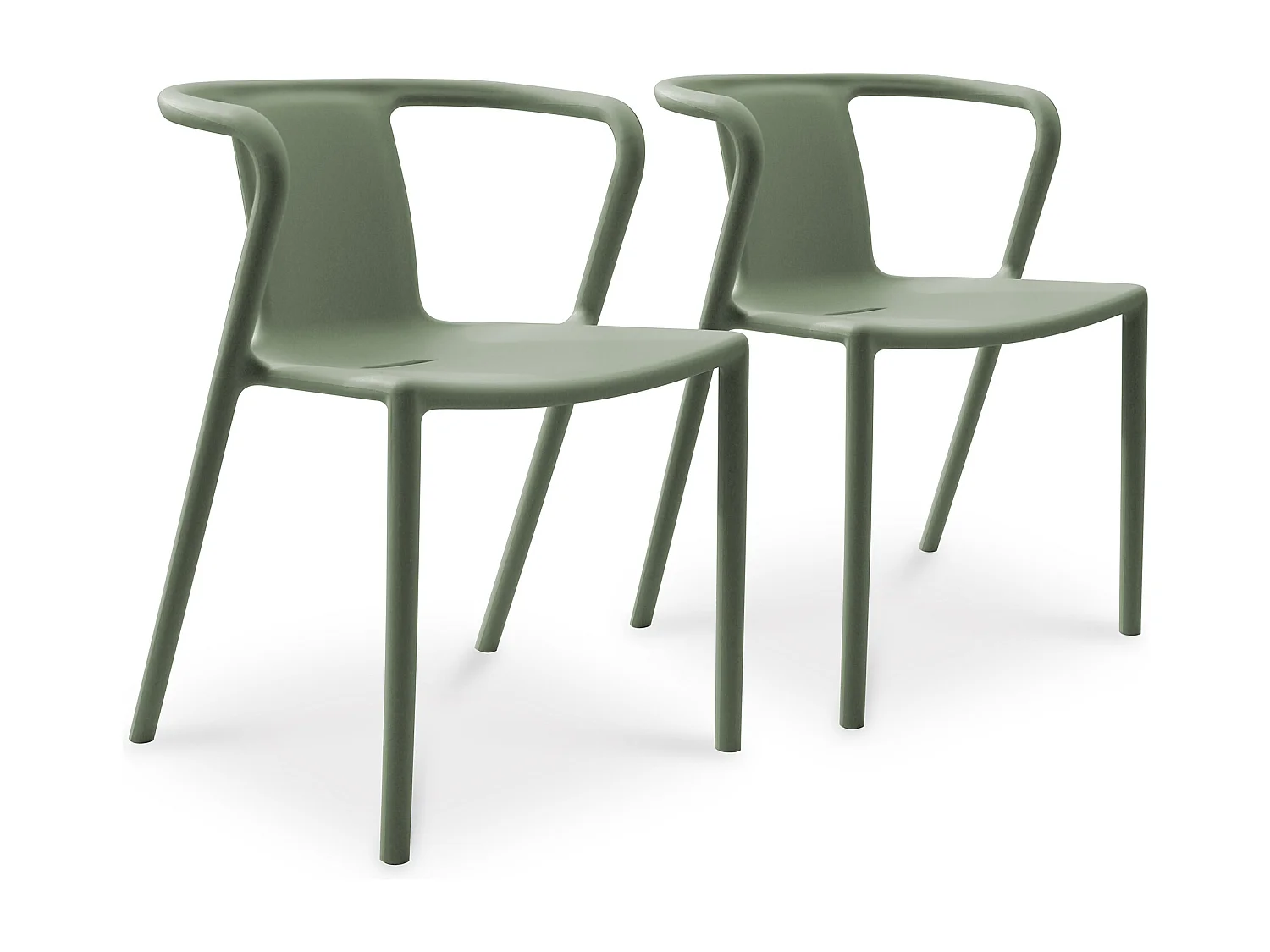 Conjunto de 2 sillones de jardín apilables polipropileno