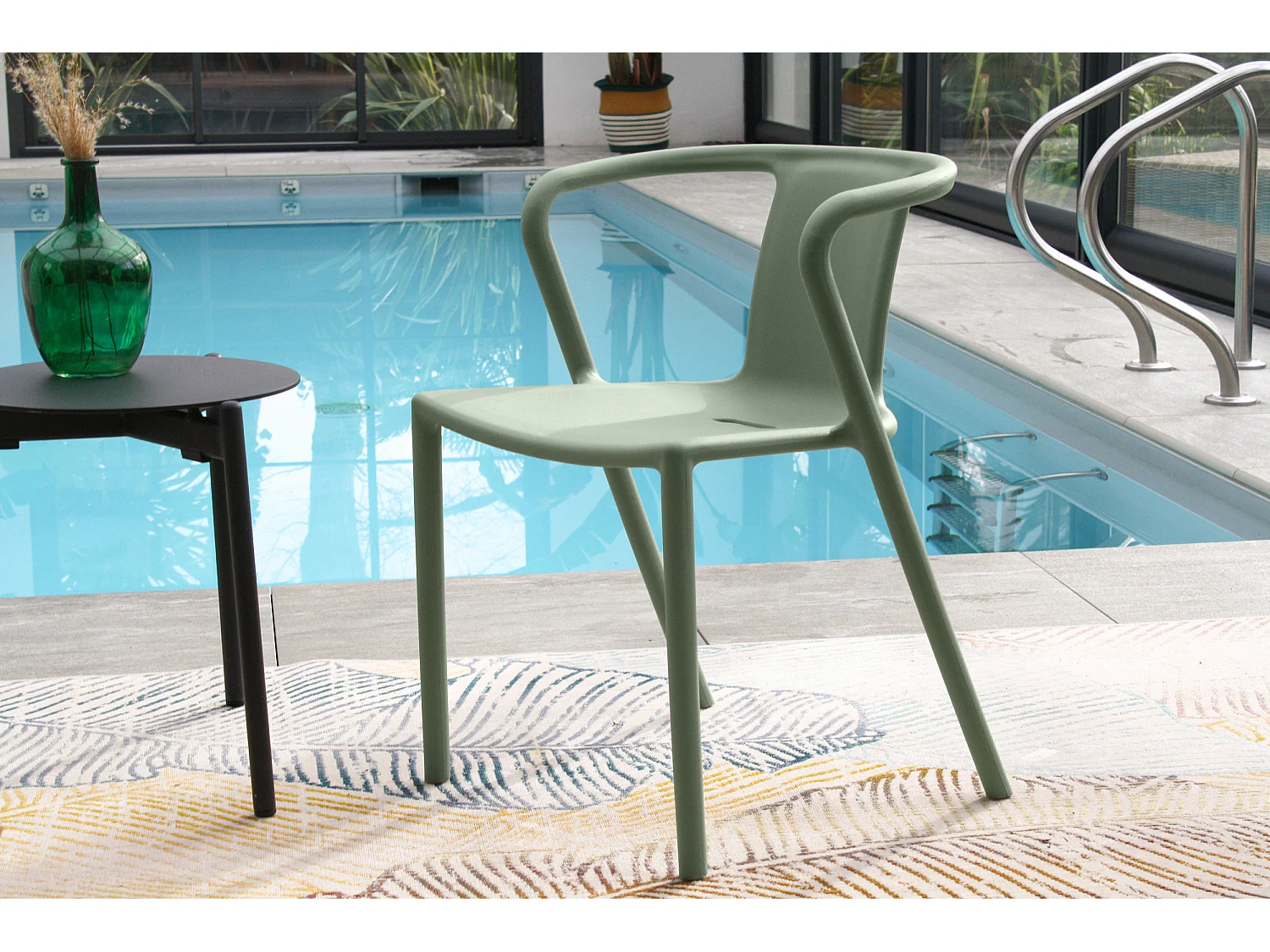 Conjunto de 2 sillones de jardín apilables polipropileno