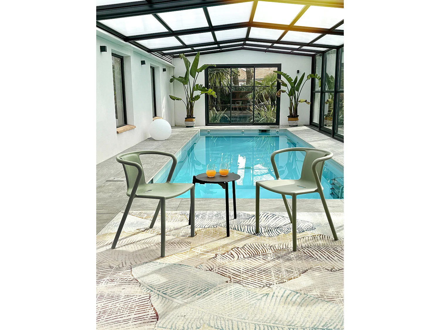 Lot de 2 fauteuils de jardin empilables en Polypropylène - DIEGO