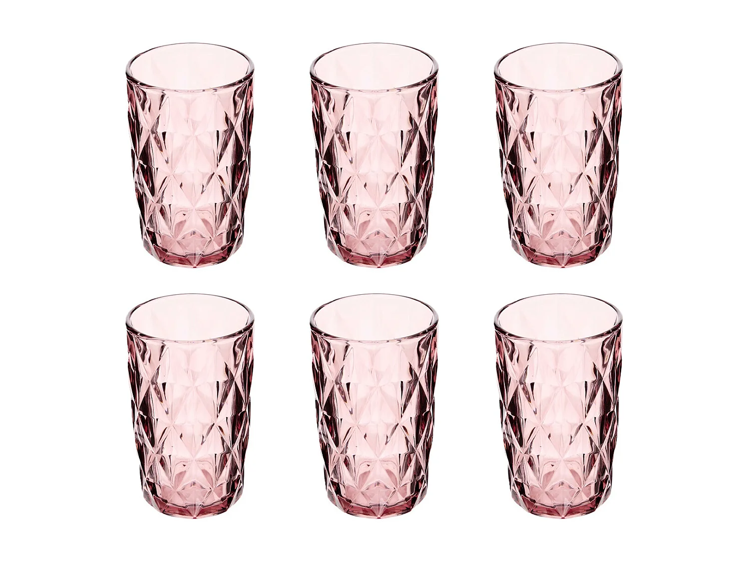 Lot de 6 Gobelets Hauts "Lea" 40cl Rose