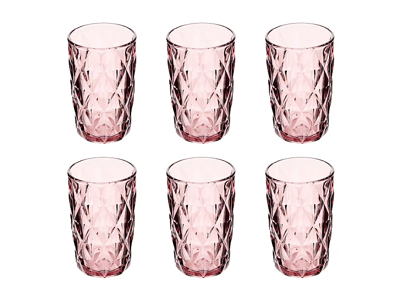 Lot de 6 Gobelets Hauts "Lea" 40cl Rose