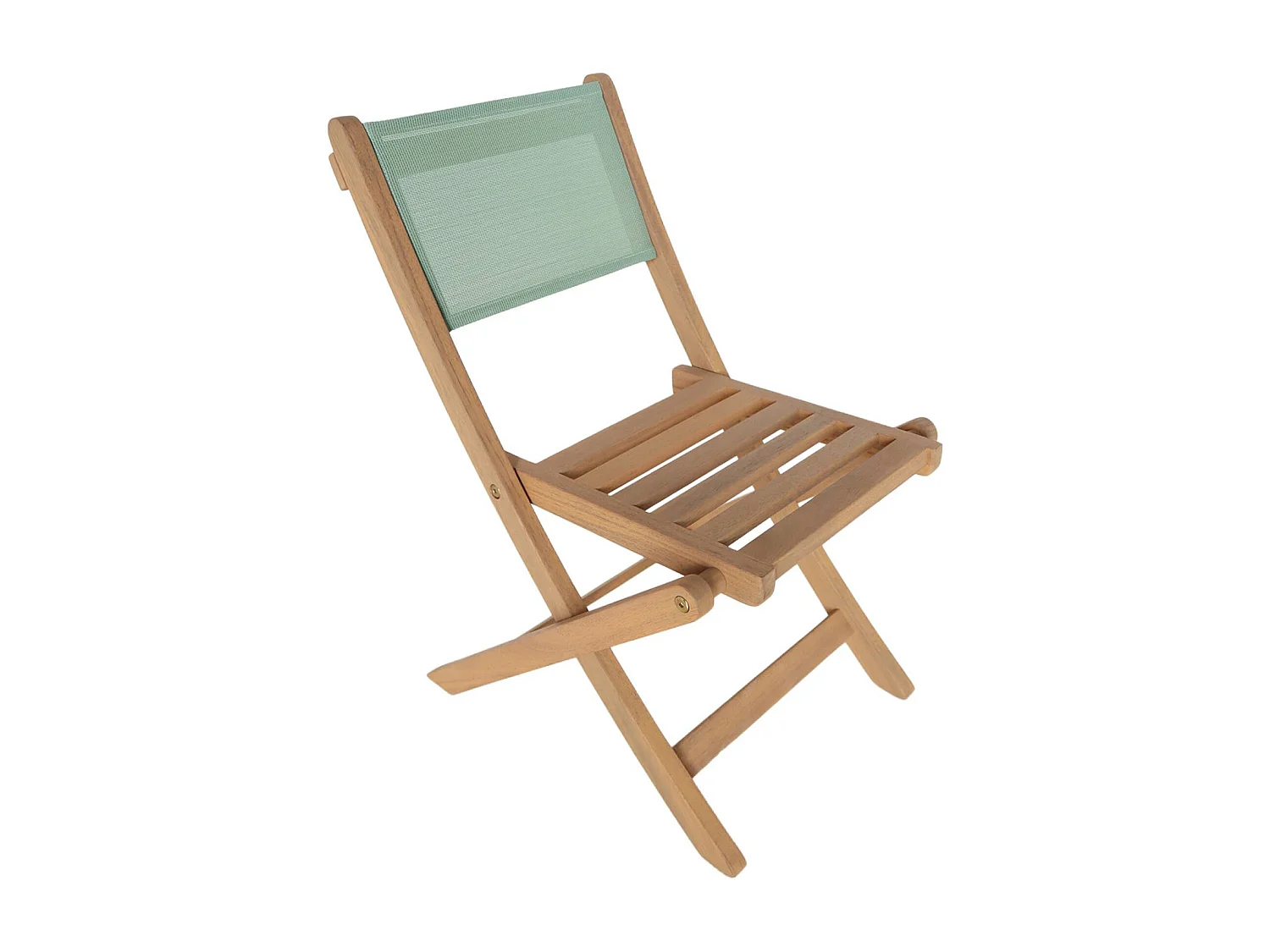 Table de jardin bistrot enfant bois d'acacia + 2 assises vert de gris - Elise