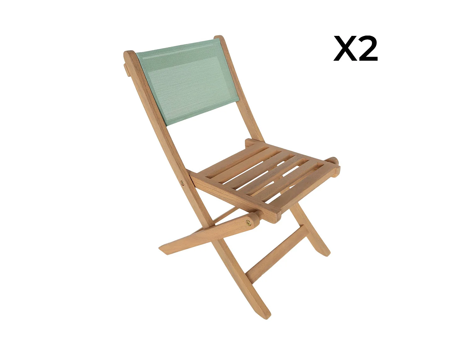 Table de jardin bistrot enfant bois d'acacia + 2 assises vert de gris - Elise