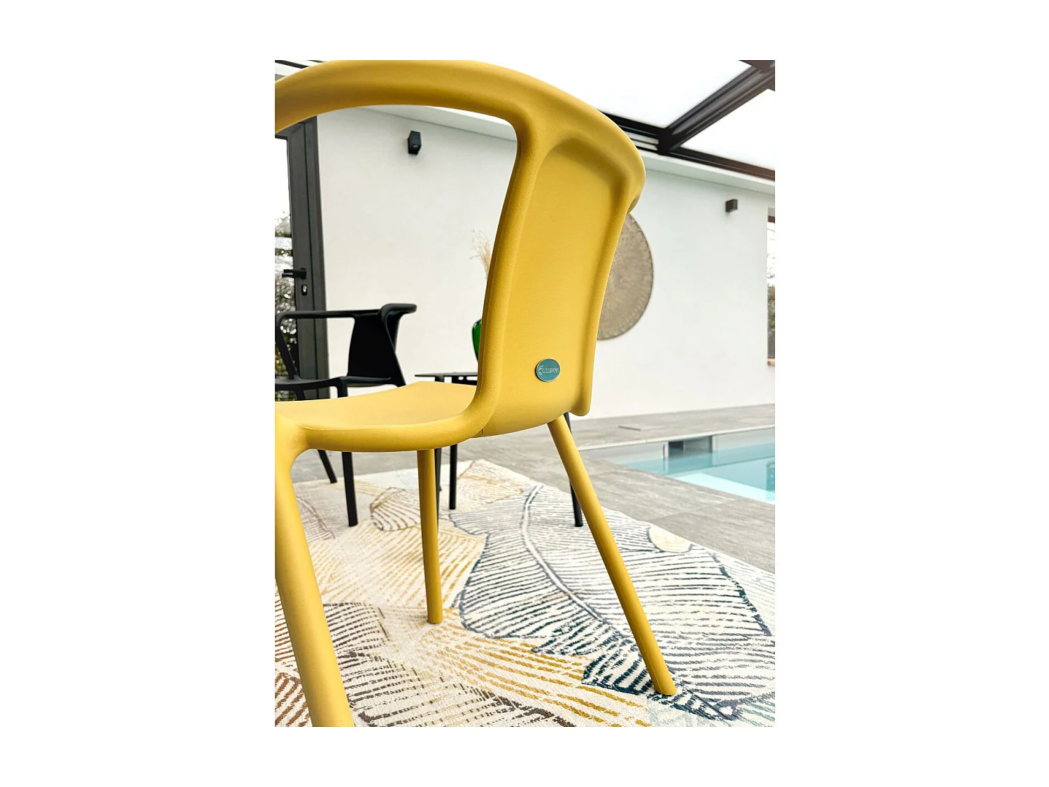 Lot de 2 Fauteuils de Jardin Empilables "Diego" 72cm Moutarde