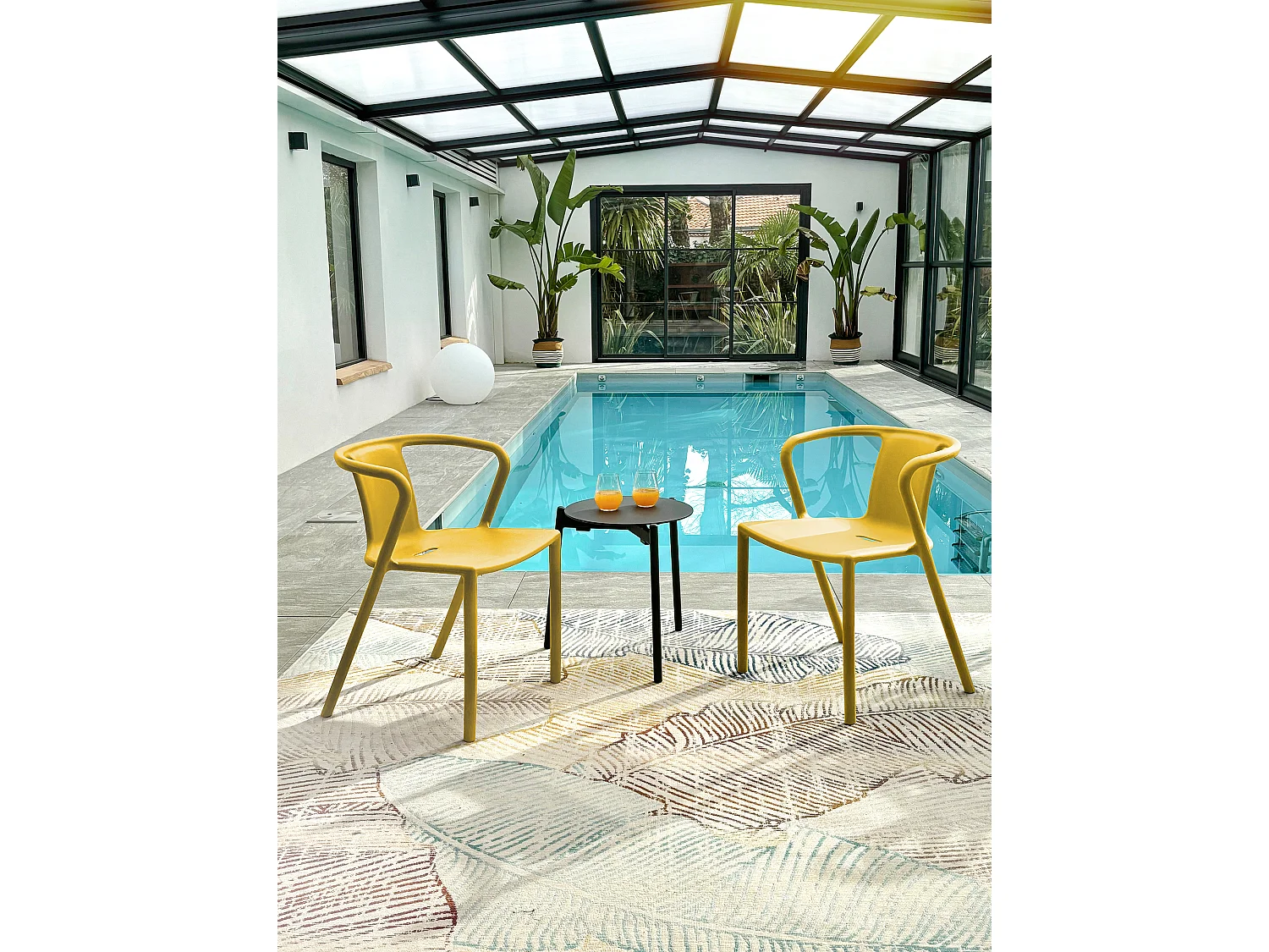 Lot de 2 fauteuils de jardin empilables en Polypropylène - DIEGO