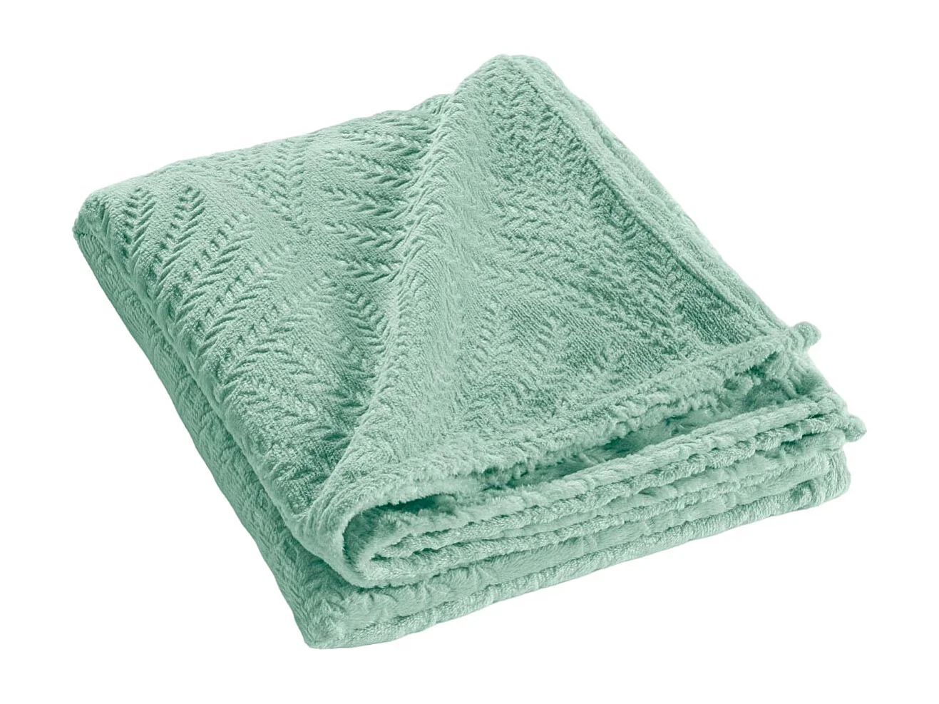 Plaid Uni en Flanelle "Nelia" 125x150cm Sauge