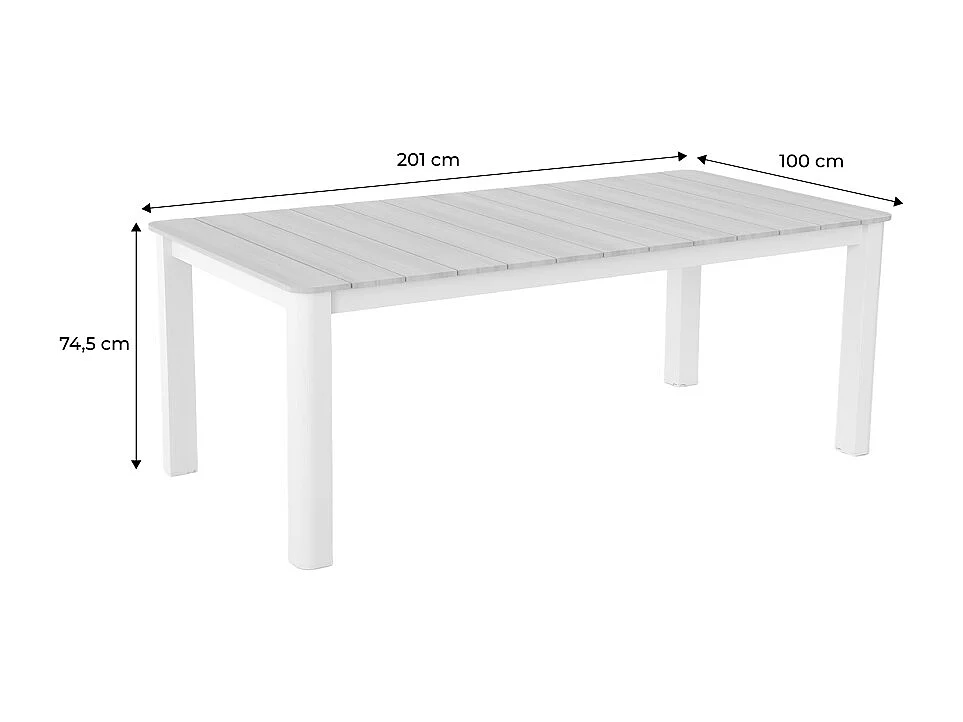 Table de jardin aluminium 8 places beige - Edera