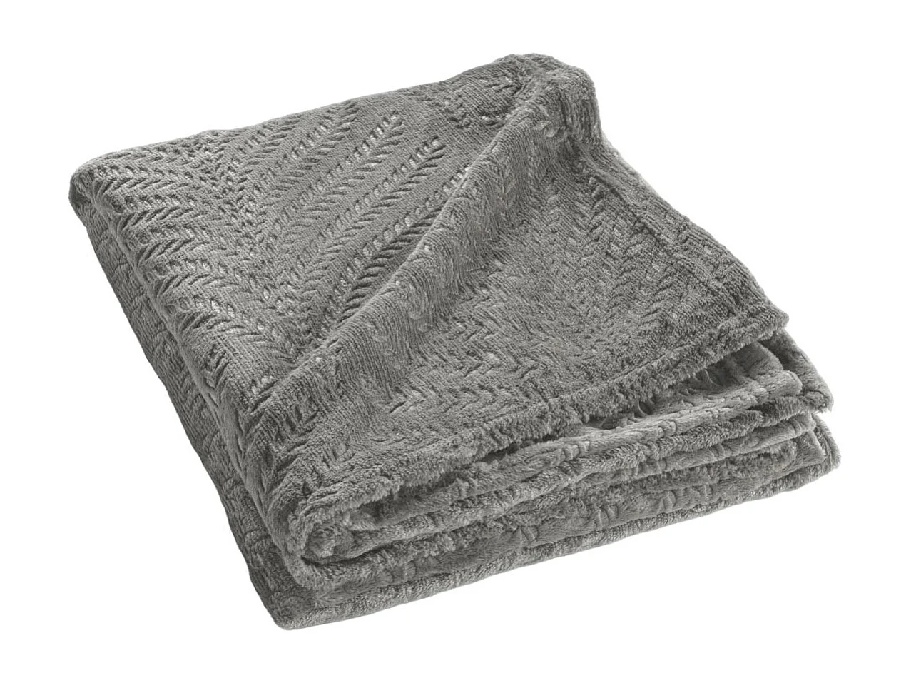 Plaid Uni en Flanelle "Nelia" 125x150cm Gris