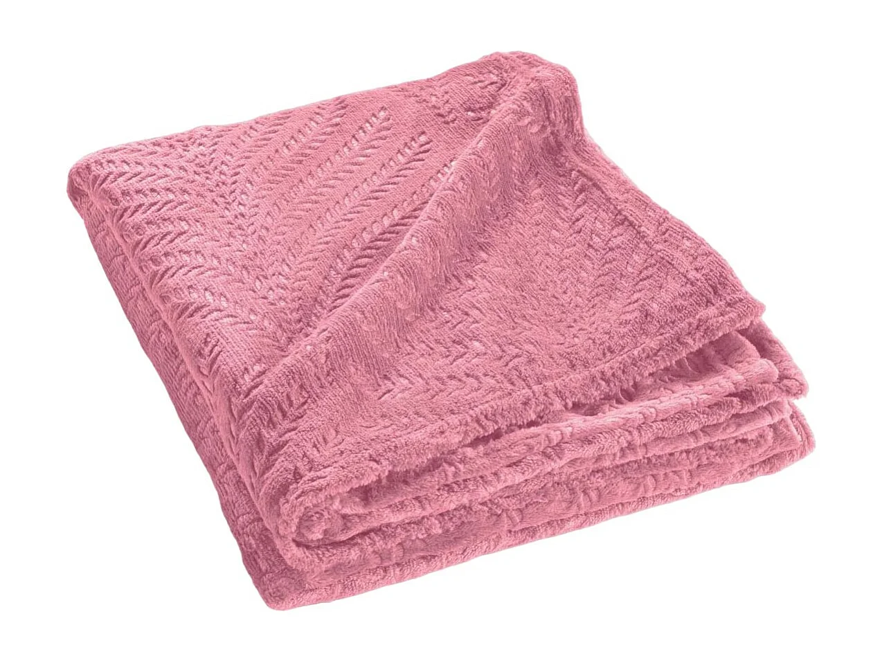 Plaid Uni en Flanelle "Nelia" 125x150cm Rose