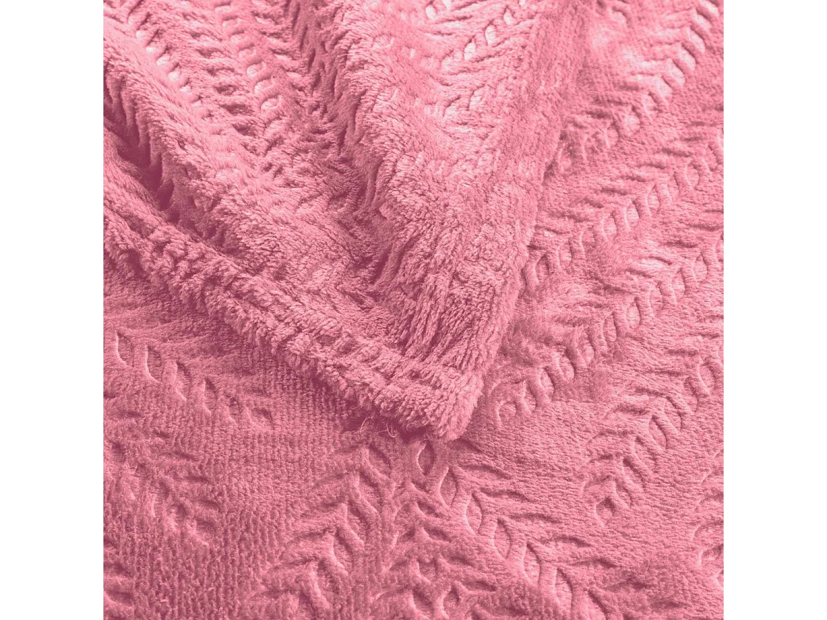 Plaid Uni en Flanelle "Nelia" 125x150cm Rose