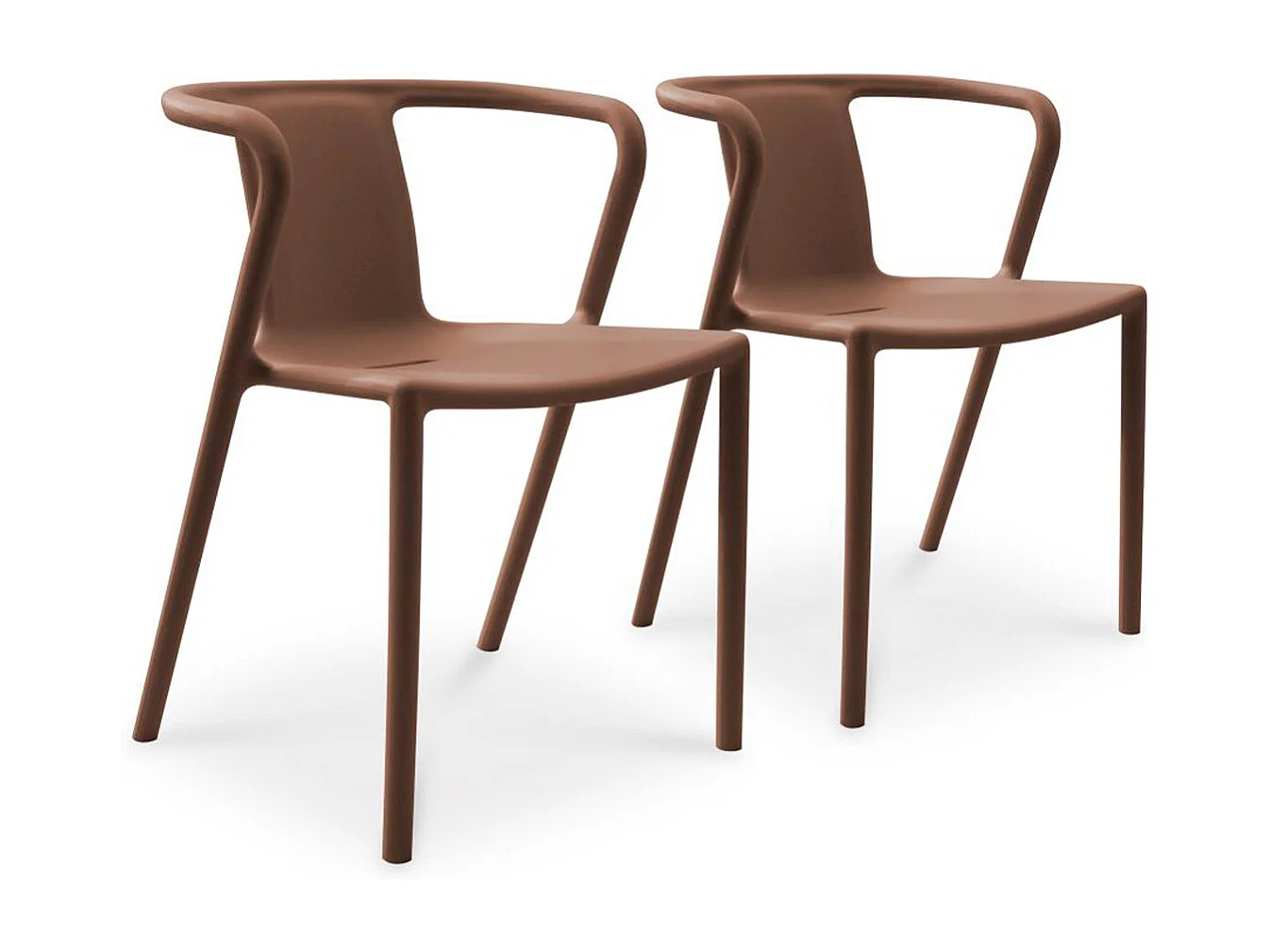 Lot de 2 Fauteuils de Jardin Empilables "Diego" 72cm Terracotta