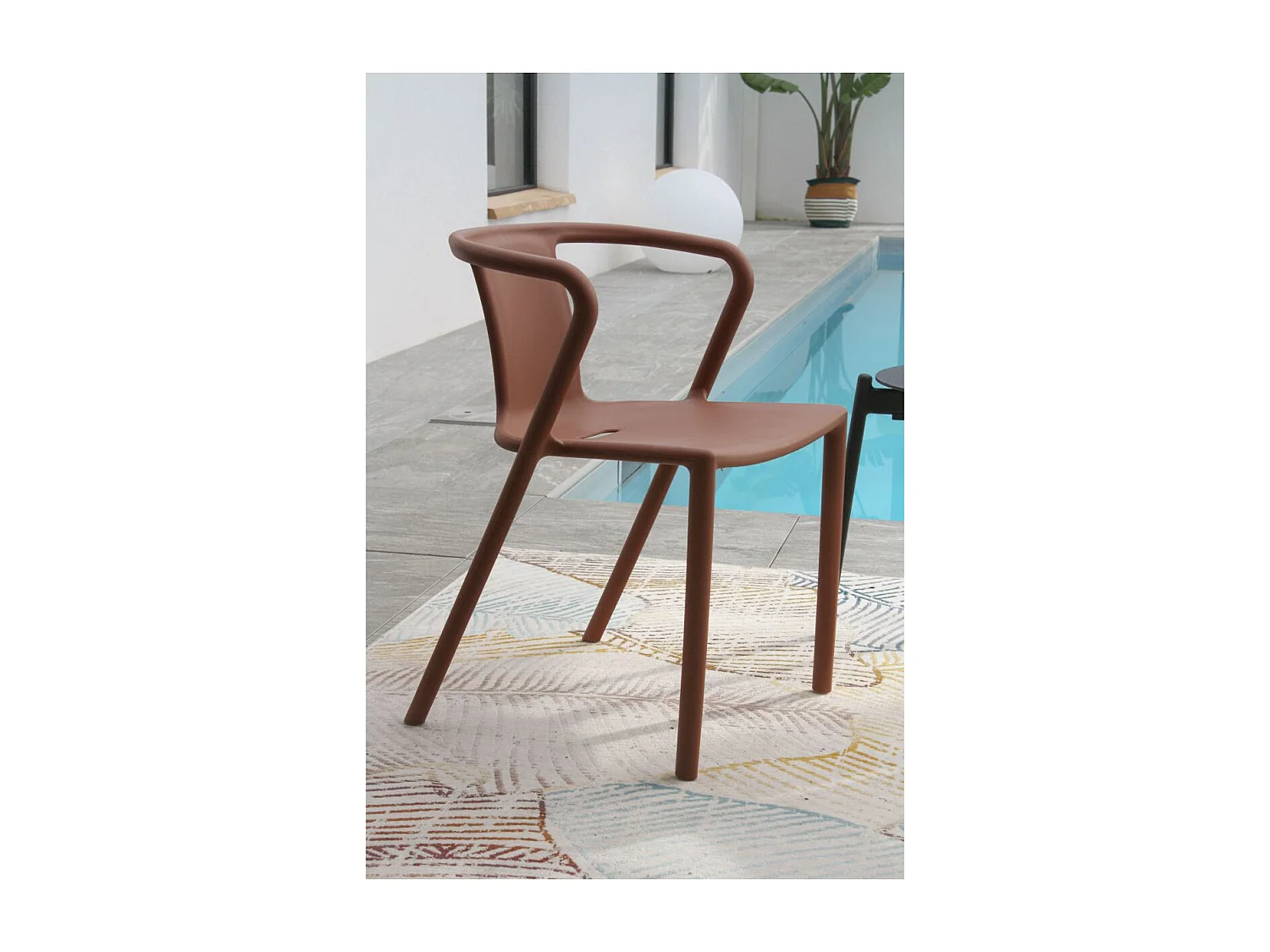 Lot de 2 Fauteuils de Jardin Empilables "Diego" 72cm Terracotta