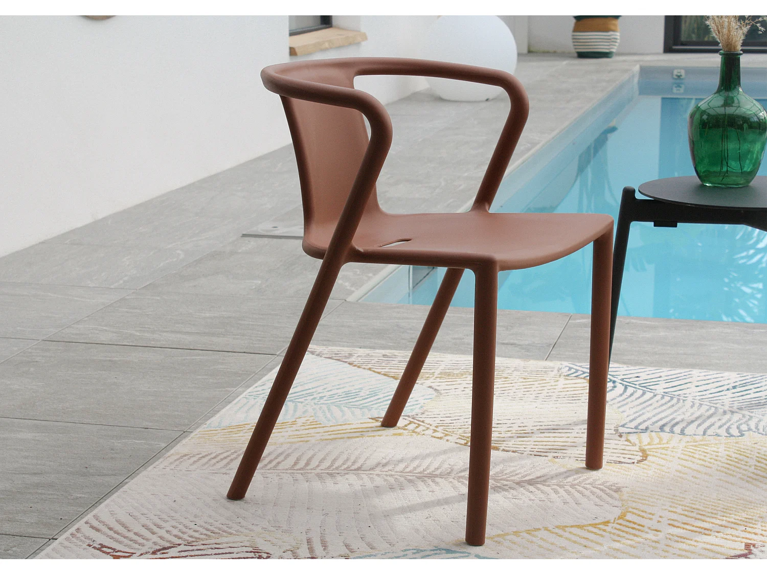 Lot de 2 fauteuils de jardin empilables en Polypropylène - DIEGO