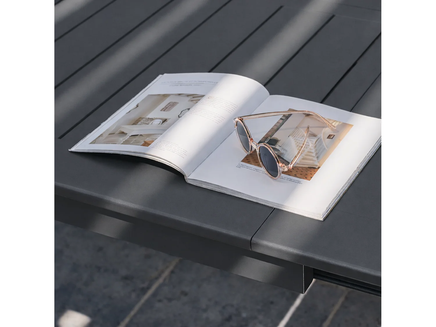 Table de jardin extensible aluminium 12 places anthracite - Karo