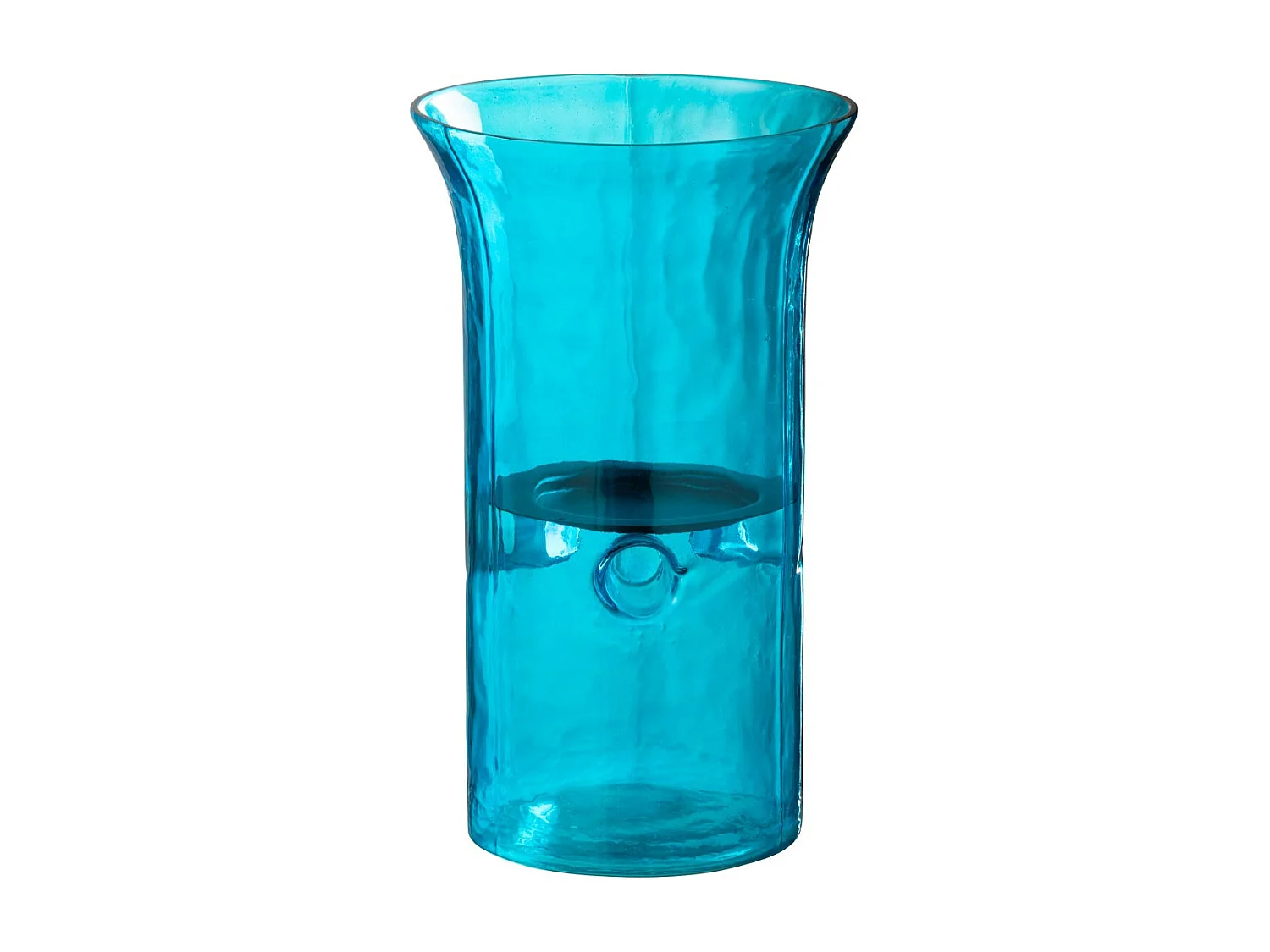 Photophore Étroit en Verre "Tarifa" 26cm Bleu Azur