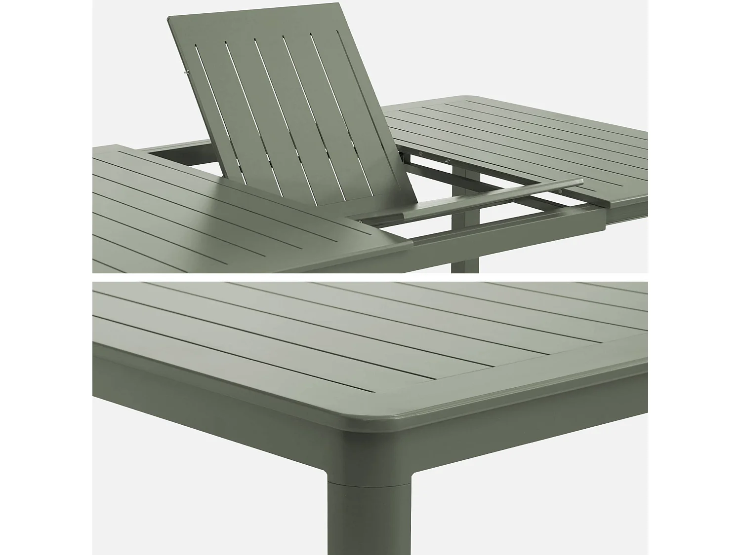 Table de jardin extensible aluminium 12 places kaki - Karo