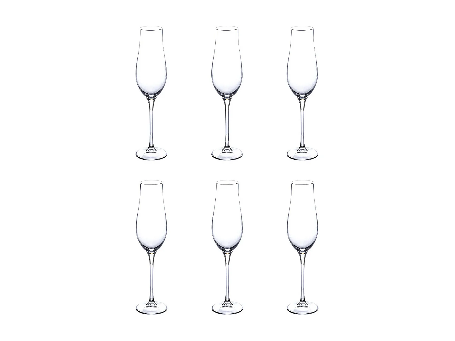 Lot de 6 Flûtes à Champagne "Oriane" 20cl Transparent