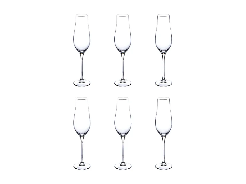 Lot de 6 Flûtes à Champagne "Oriane" 20cl Transparent