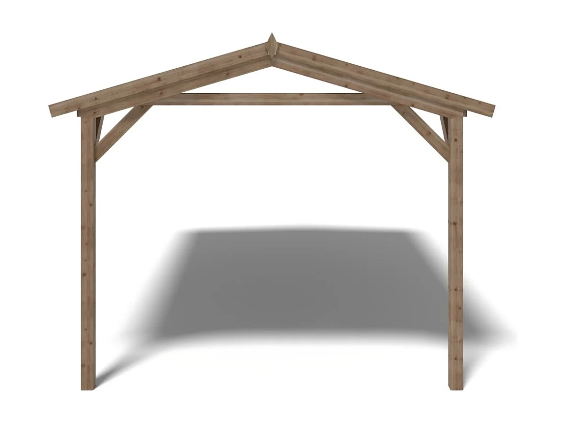 Tettoia di terazzo in legno - 4x2.76m - impregnata - colore marrone - DOS194 - ALTANKA