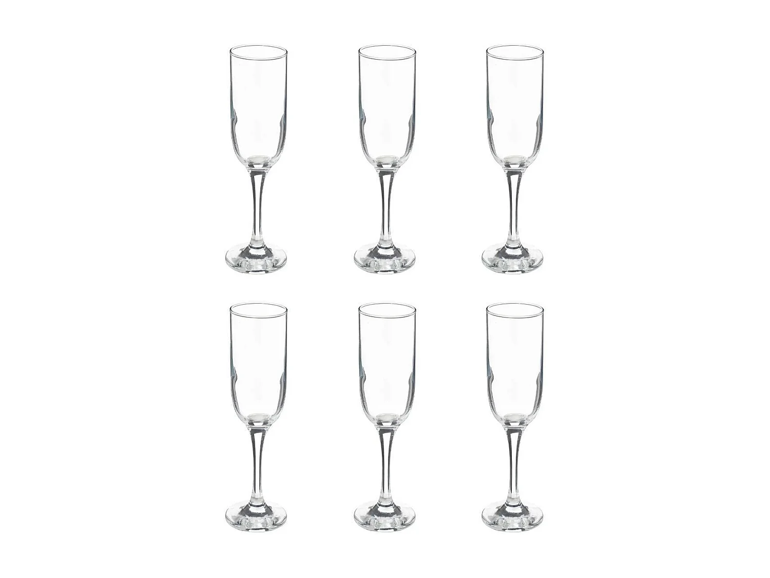 Lot de 6 Flûtes à Champagne "Clara" 21cl Transparent