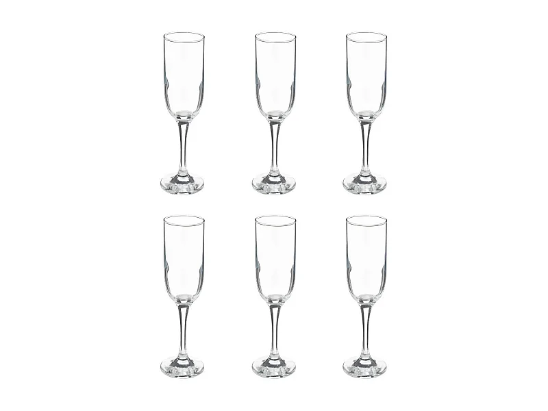 Lot de 6 Flûtes à Champagne "Clara" 21cl Transparent