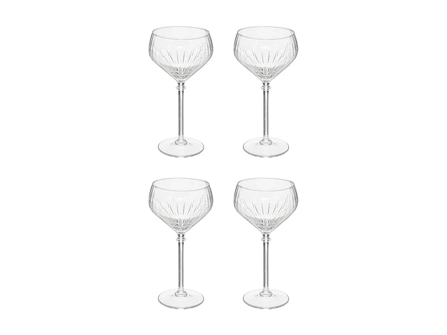 Lot de 4 Coupes à Champagne "Strié" 32cl Transparent