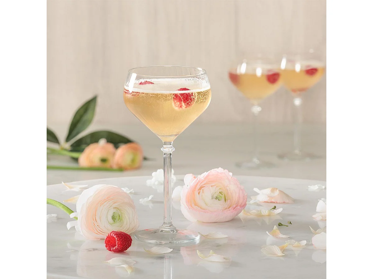 Lot de 4 Coupes à Champagne "Strié" 32cl Transparent