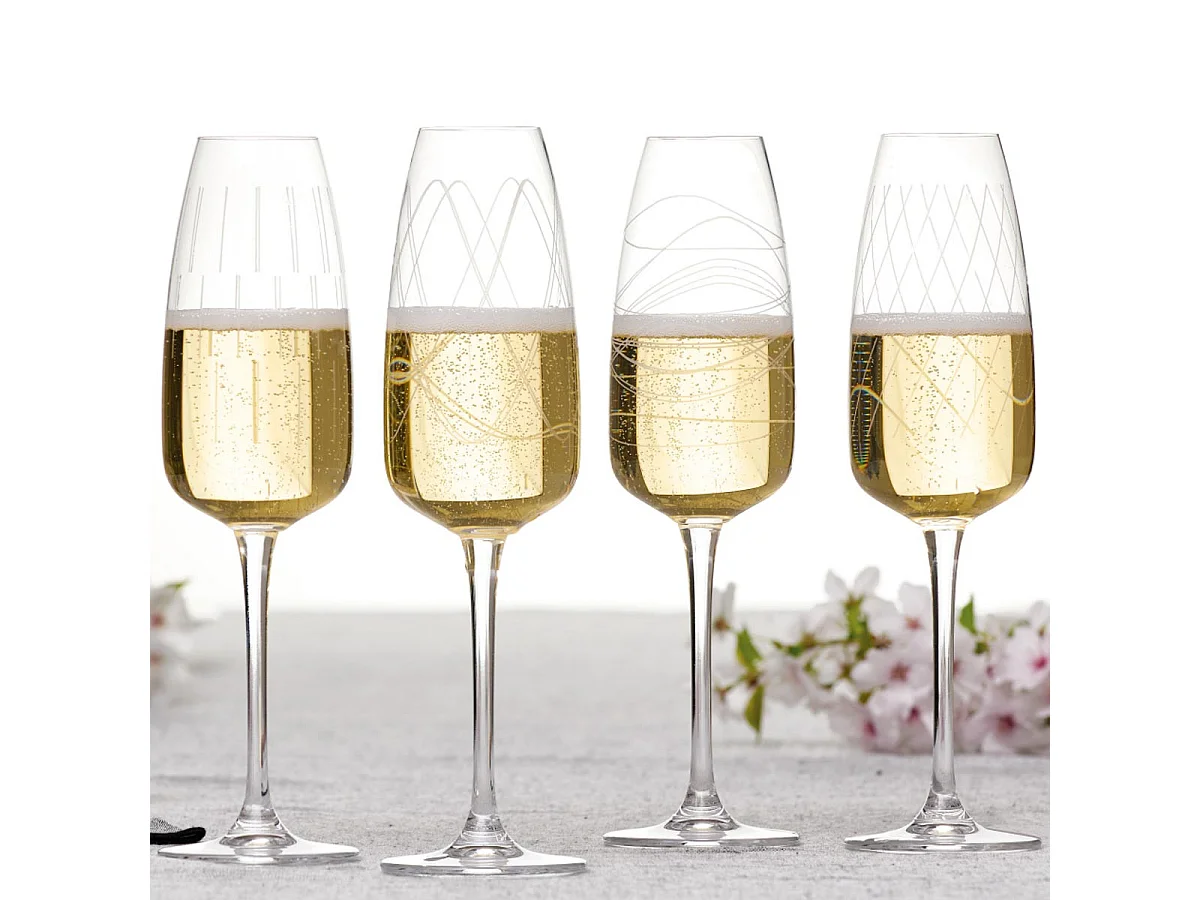 Lot de 4 Flûtes à Champagne "Talia" 29cl Transparent