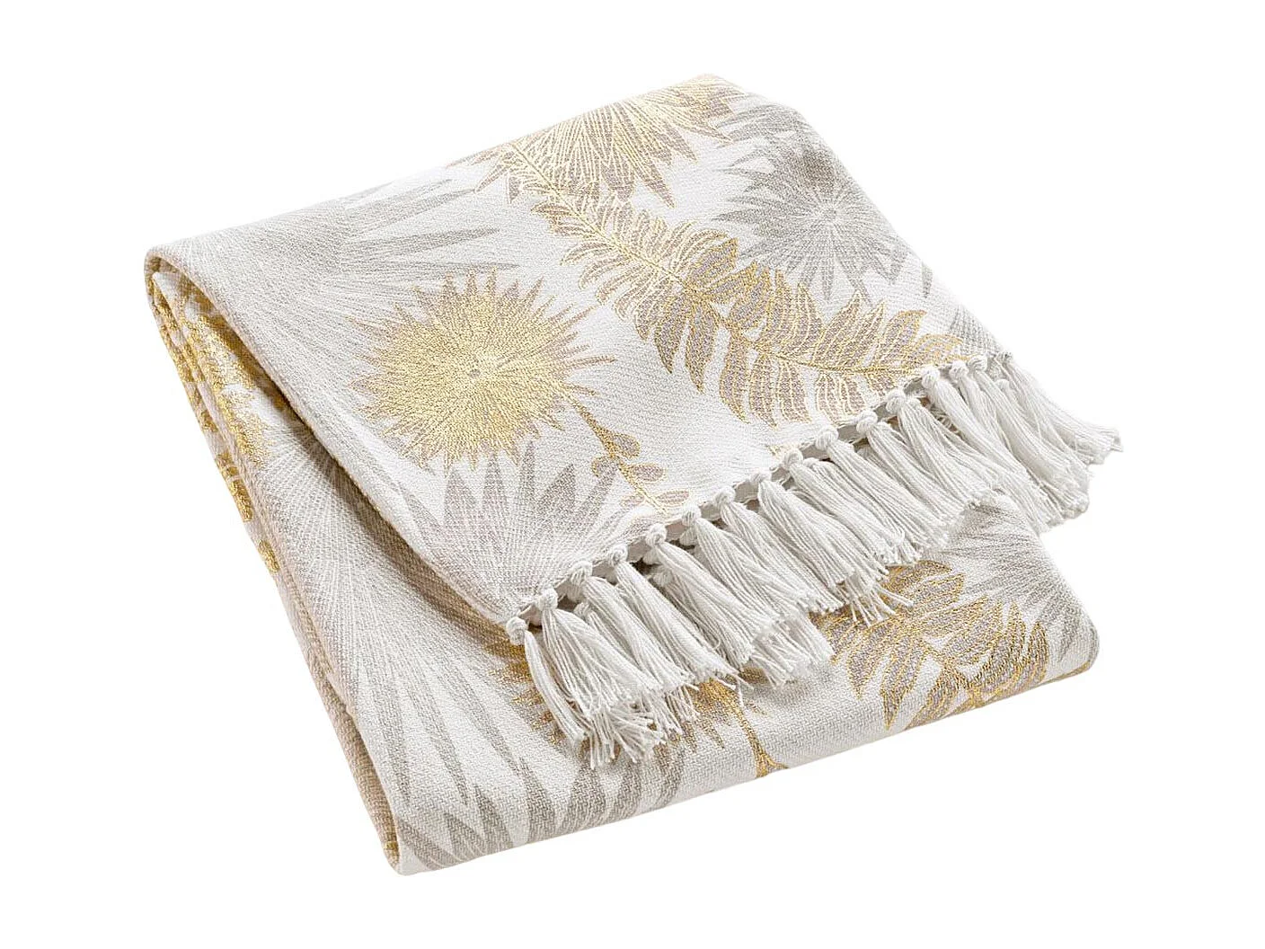 Plaid à Franges Imprimé "Melisse" 125x150cm Multicolore