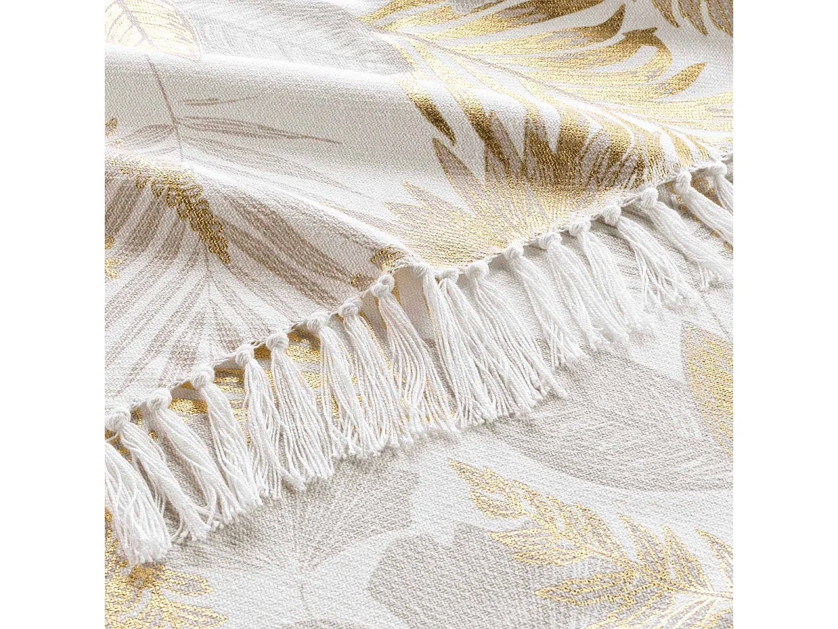 Plaid à Franges Imprimé "Melisse" 125x150cm Multicolore