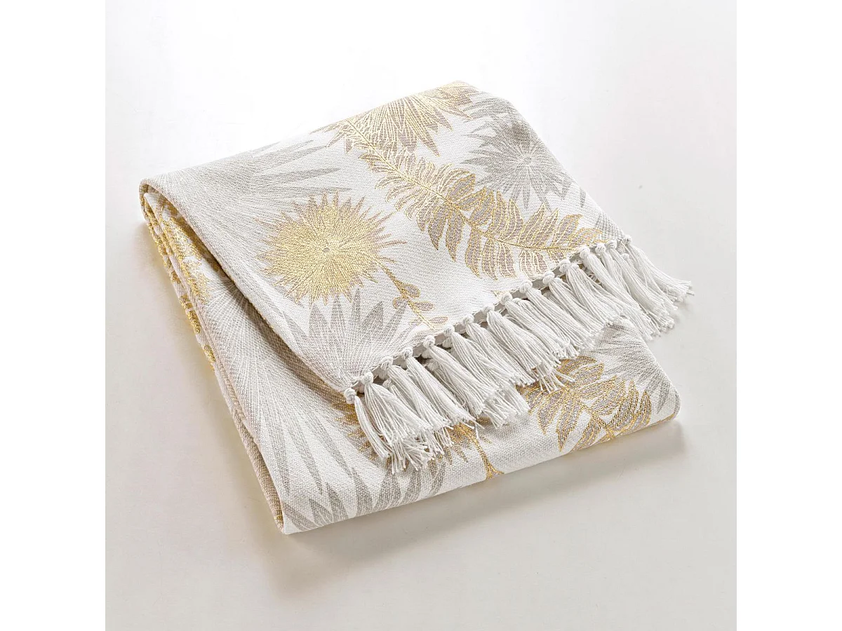 Plaid à Franges Imprimé "Melisse" 125x150cm Multicolore