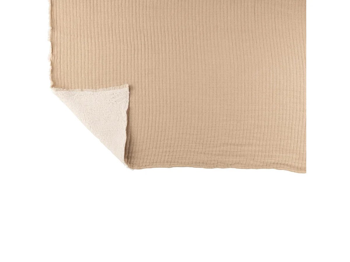 Plaid Déco Lignes "Teddy" 130x180cm Beige
