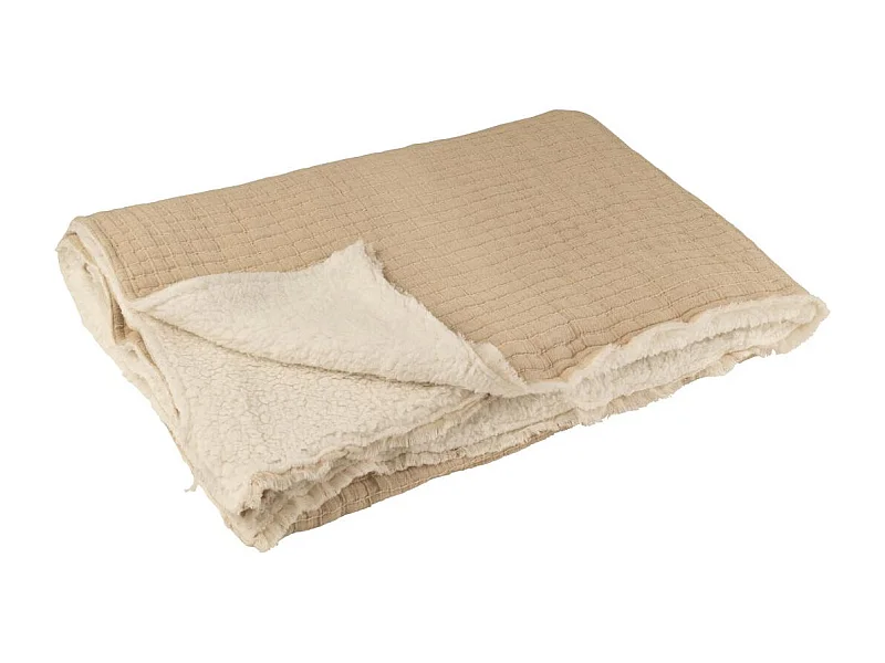 Plaid Déco Lignes "Teddy" 130x180cm Beige