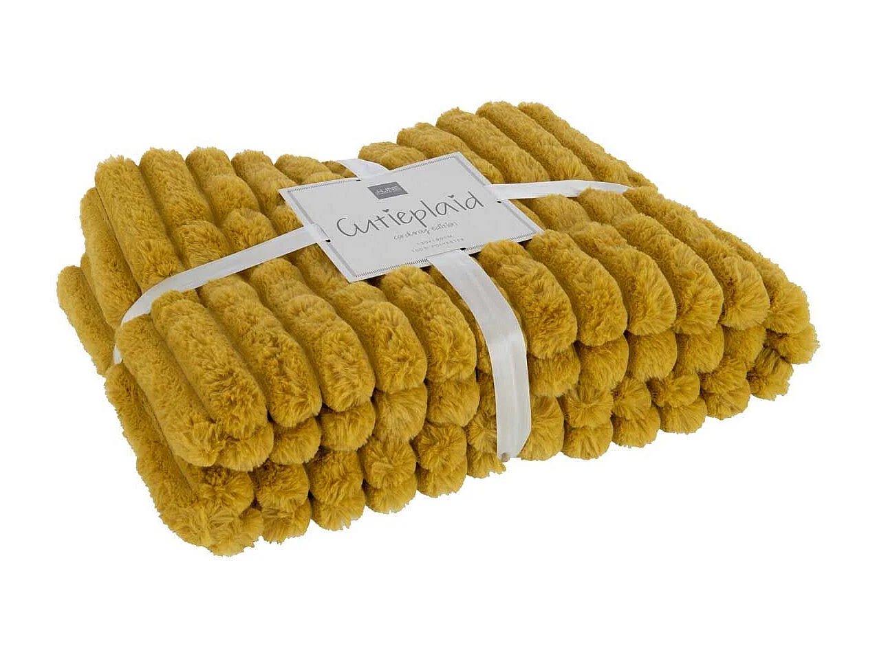 Plaid Design Uni "Corduroy" 130x180cm Ocre Foncé