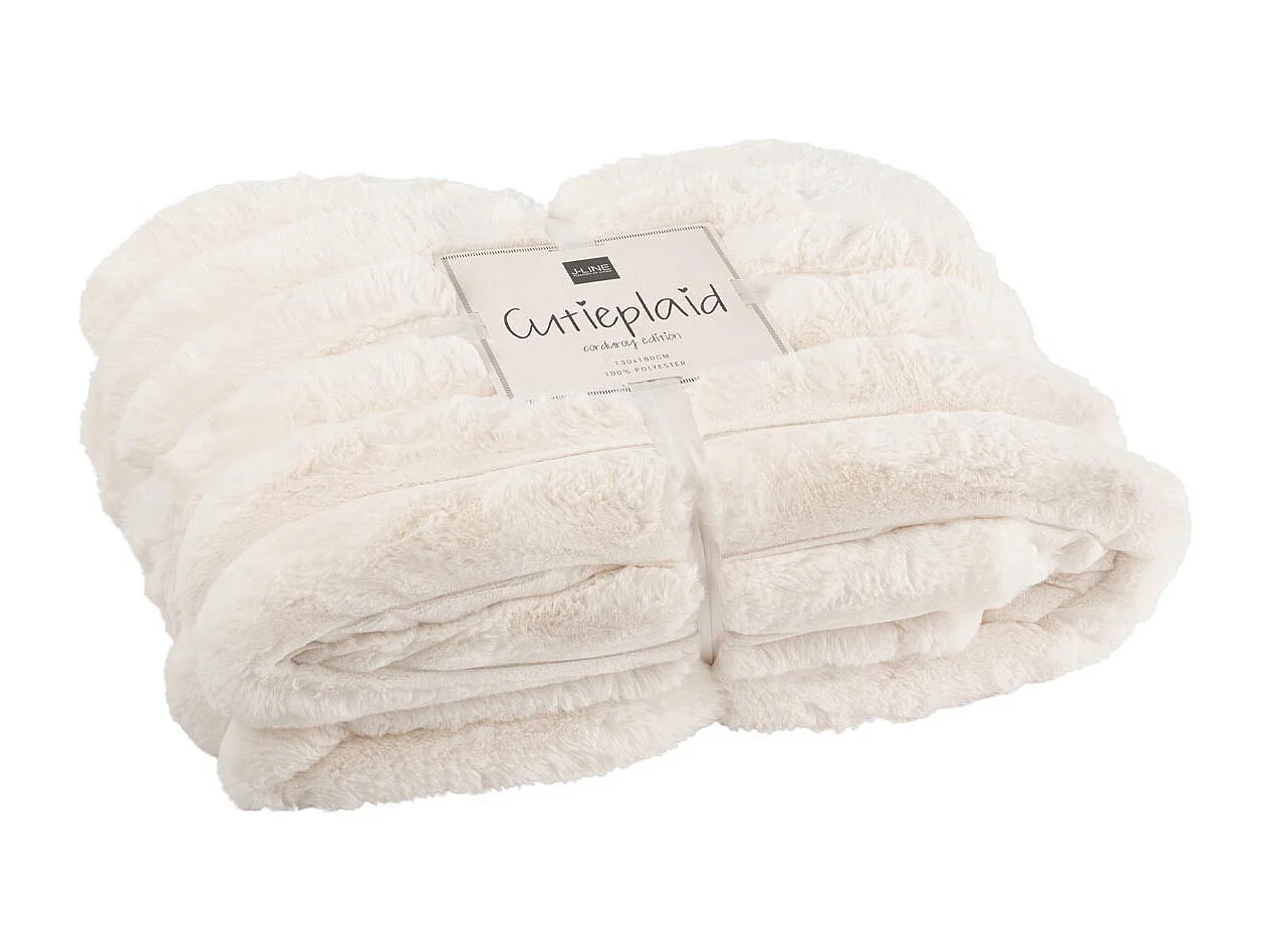 Plaid Design Uni "Corduroy" 130x180cm Blanc