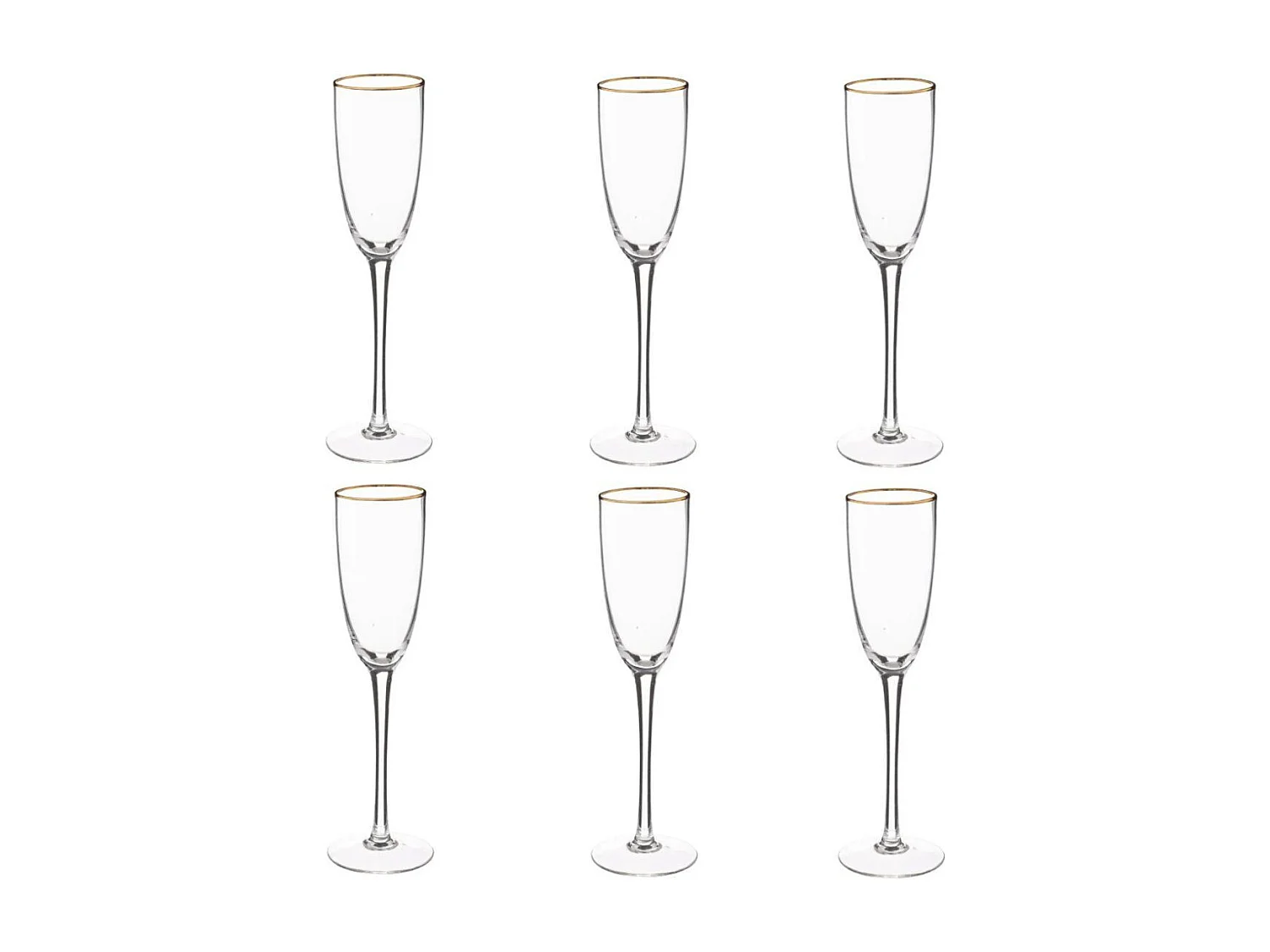 Lot de 6 Flûtes à Champagne "Ava" 25cl Transparent