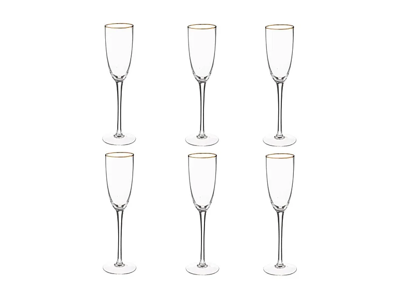 Lot de 6 Flûtes à Champagne "Ava" 25cl Transparent