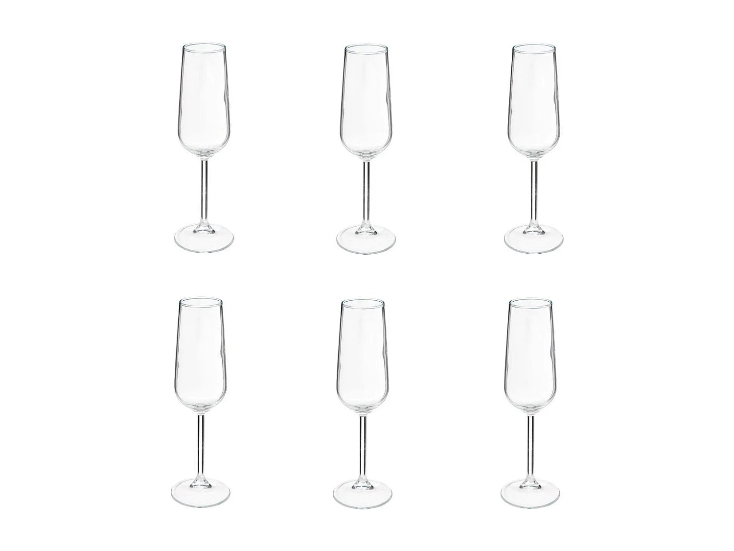 Lot de 6 Flûtes à Champagne "Nora" 22cl Transparent