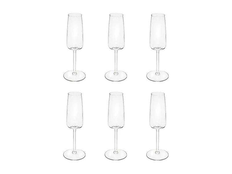 Lot de 6 Flûtes à Champagne "Tanya" 22cl Transparent
