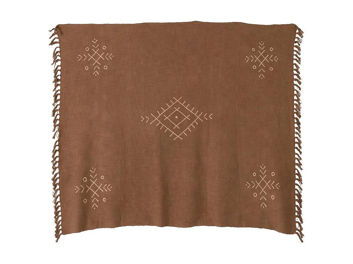 Plaid Design Ethnique "Camel" 130x170cm Marron