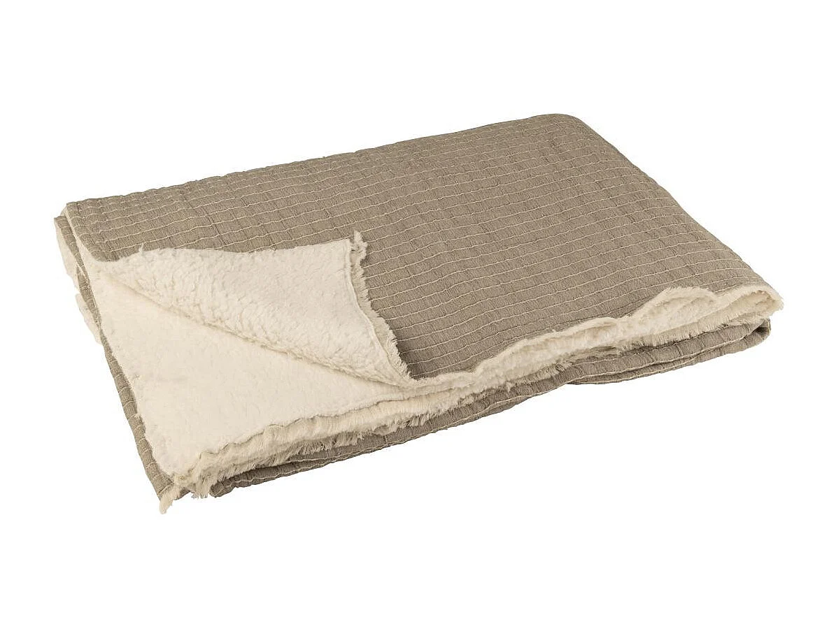 Plaid Déco Lignes "Teddy" 130x180cm Gris