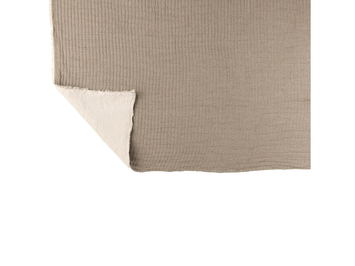 Plaid Déco Lignes "Teddy" 130x180cm Gris