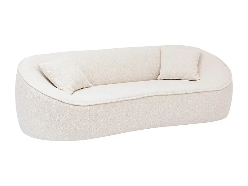 Canapé 3 Places Bouclette "Ostuni" 232cm Blanc