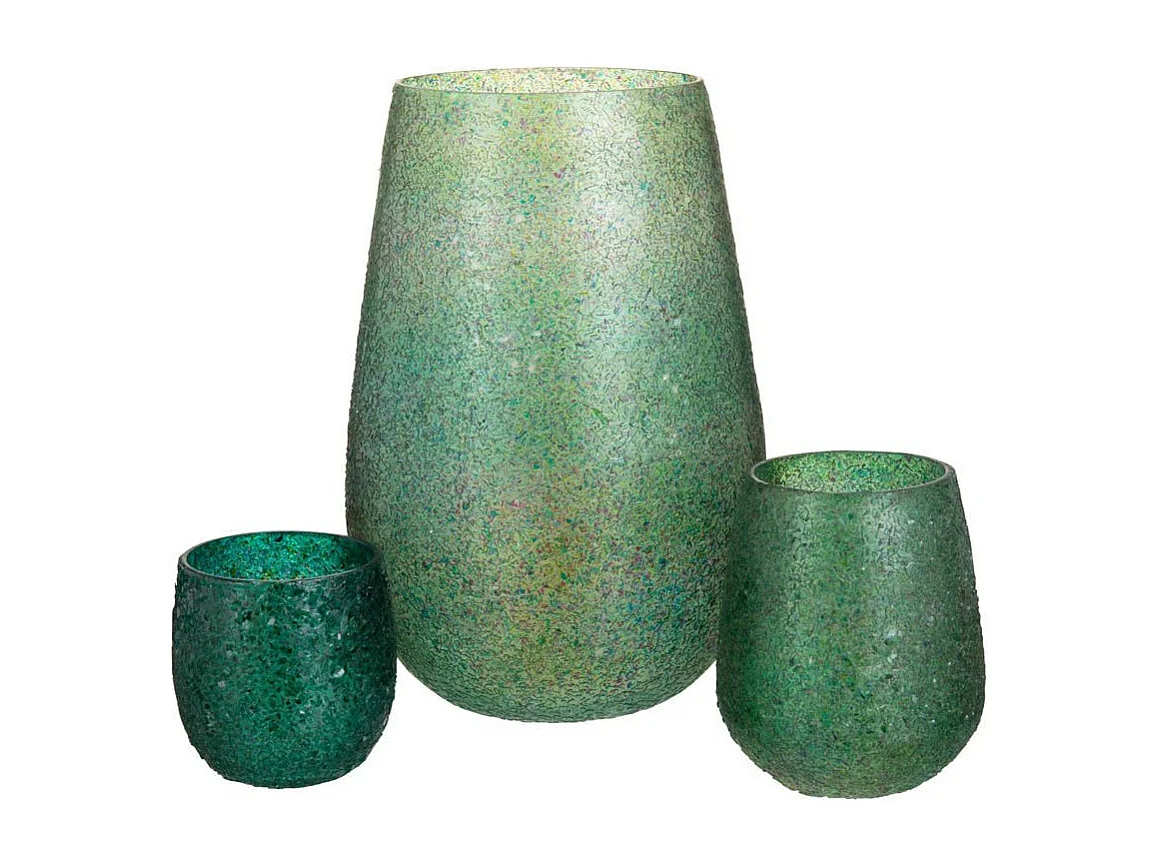 Photophore Éclat de Verre "Tom" 12cm Vert